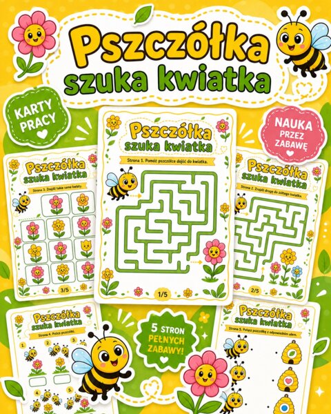 Pszczółka szuka kwiatka