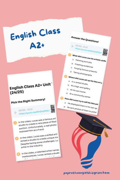 English Class A2+ – Unit 4 – karta pracy