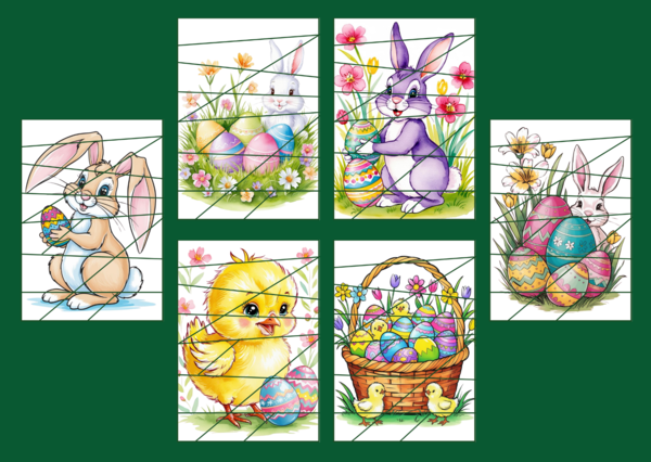WIELKANOC – puzzle – wiosna – biblioteka – przedszkole – świetlica – 12 wersji