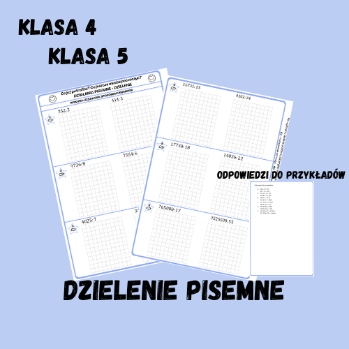 Dzielenie pisemne - karta pracy
