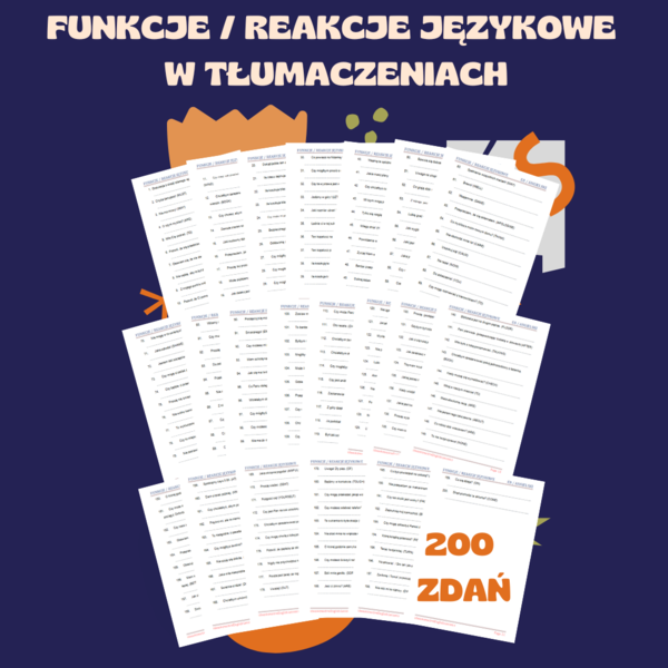 FUNKCJE / REAKCJE JĘZYKOWE W TŁUMACZENIACH
