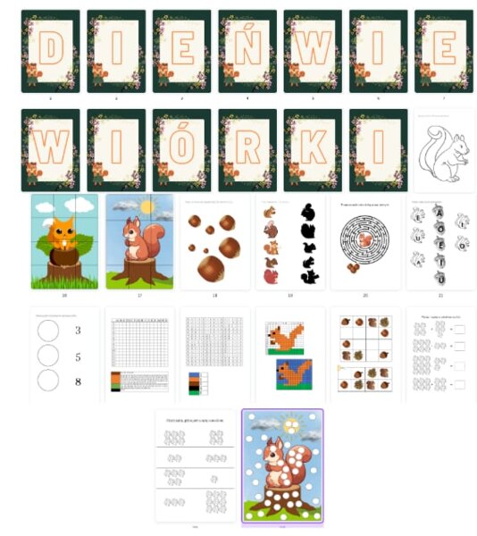 DZIEŃ WIEWIÓRKI - GIRLANDA + ZADANIA