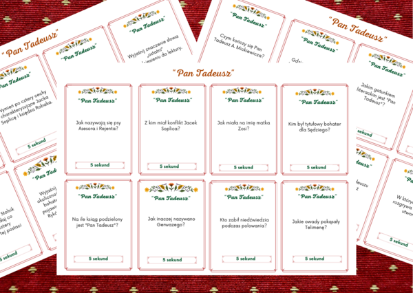 "PAN TADEUSZ" – gra typu „5 sekund” – 120 pytań