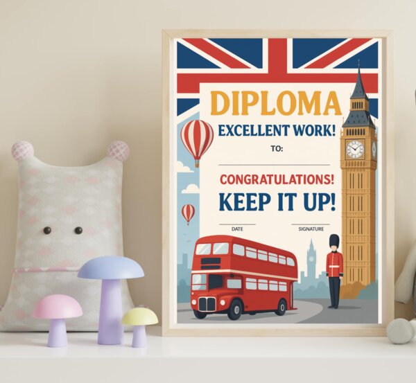 Dyplom / Diploma na Koniec Roku z języka Angielskiego Format A4