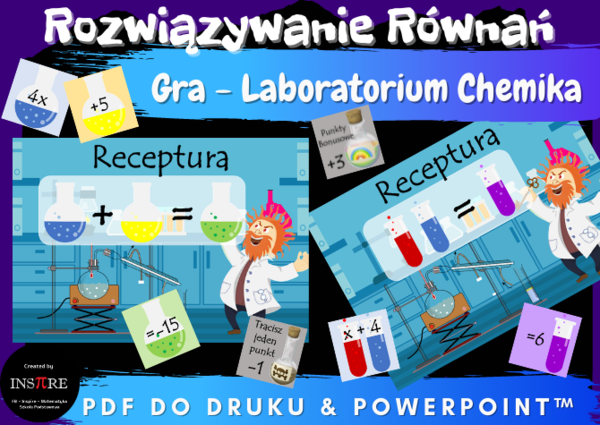 Rozwiązywanie Równań - Gra matematyczna - Laboratorium Chemika