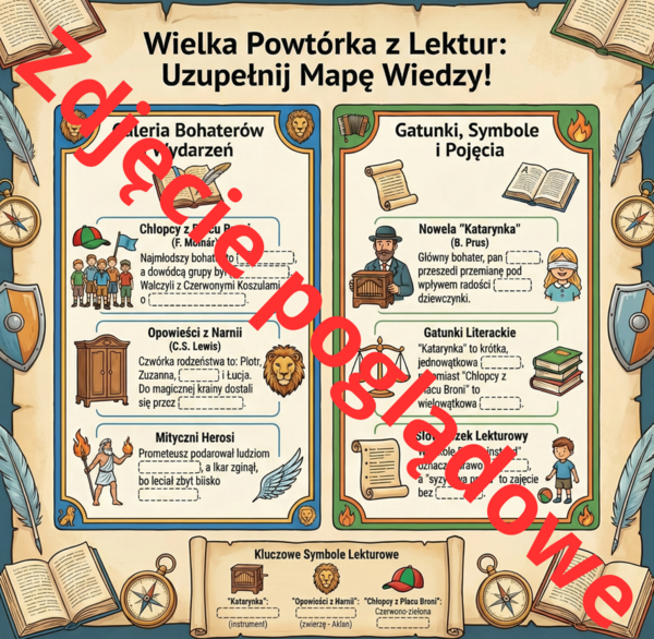 Notatka graficzna podsumowująca lektury w klasie 5