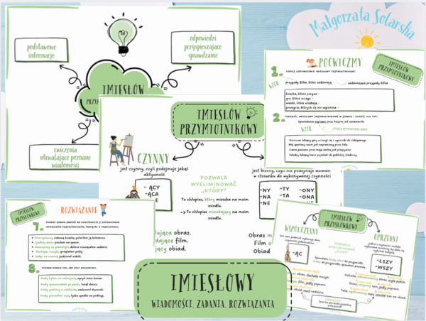 Imiesłów przymiotnikowy i przysłówkowy- wiadomości, zadania, rozwiązania.