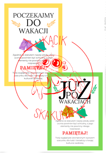 Plakaty - ubiór w szkole