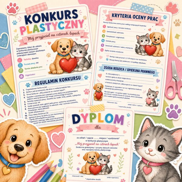 Konkurs plastyczny. Mój przyjaciel na czterech łapach