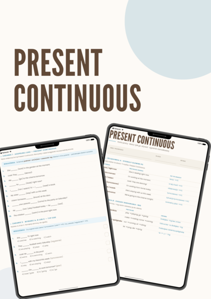 Present Continuous – Ćwiczenia i Karty Pracy Egzamin ósmoklasisty