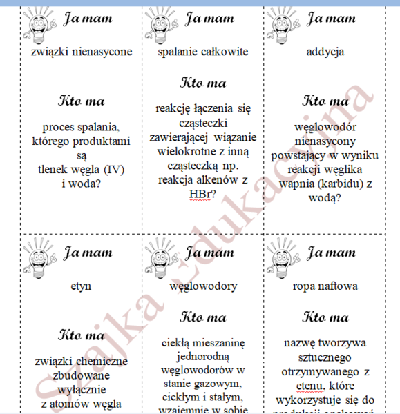 Ja mam... Kto ma...? Węgiel i jego związki z wodorem