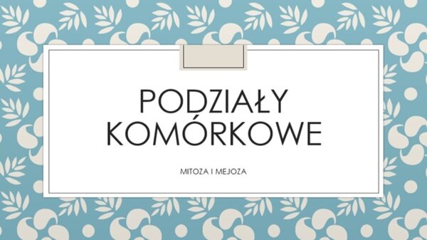 Podziały komórkowe