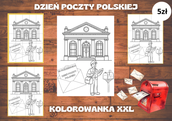 Dzień Poczty Polskiej - kolorowanka XXL