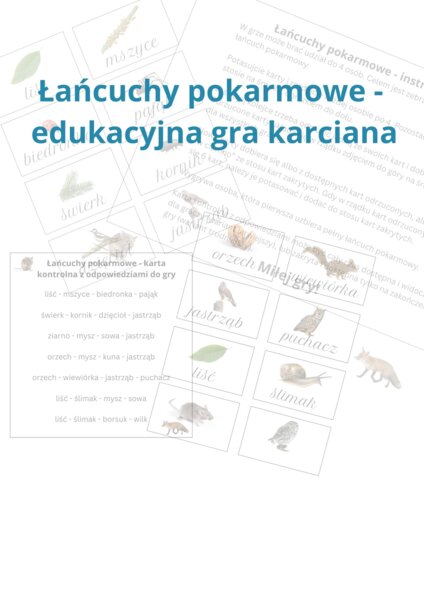 Łańcuchy pokarmowe - gra edukacyjna