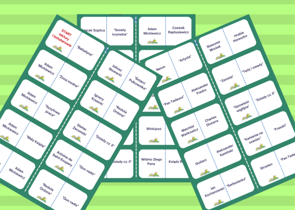 Domino - lektury obowiązkowe kl.7-8 - powtórzenie - egzamin