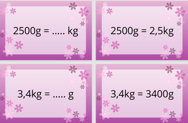 100 fiszek z zamiany jednostek masy - do samodzielnego wydruku