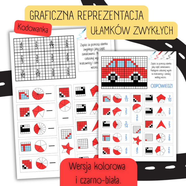 REPREZENTACJA GRAFICZNA UŁAMKÓW ZWYKŁYCH - kodowanka/bloksy