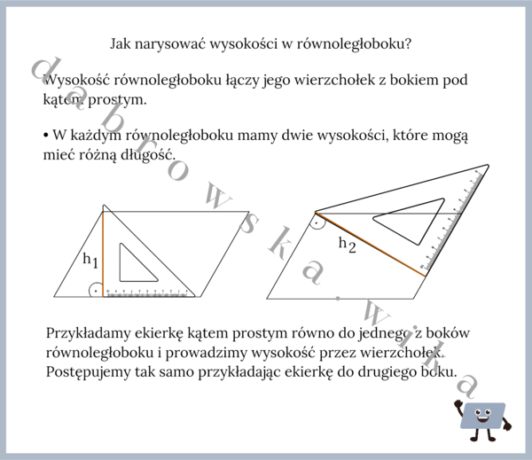 Wysokość równoległoboku - notatka