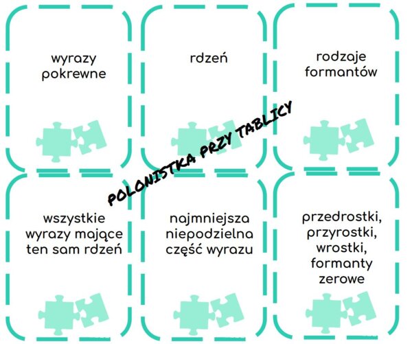Gra typu memo: słowotwórstwo - pojęcia