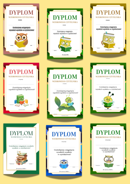 Dyplomy Wzorowego Czytelnika