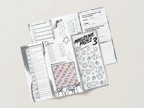Mnożenie przez 3 – jesienne karty pracy do tabliczki mnożenia