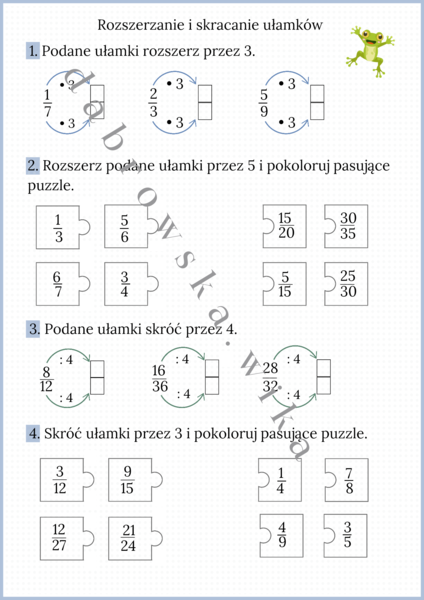 Rozszerzanie i skracanie ułamków