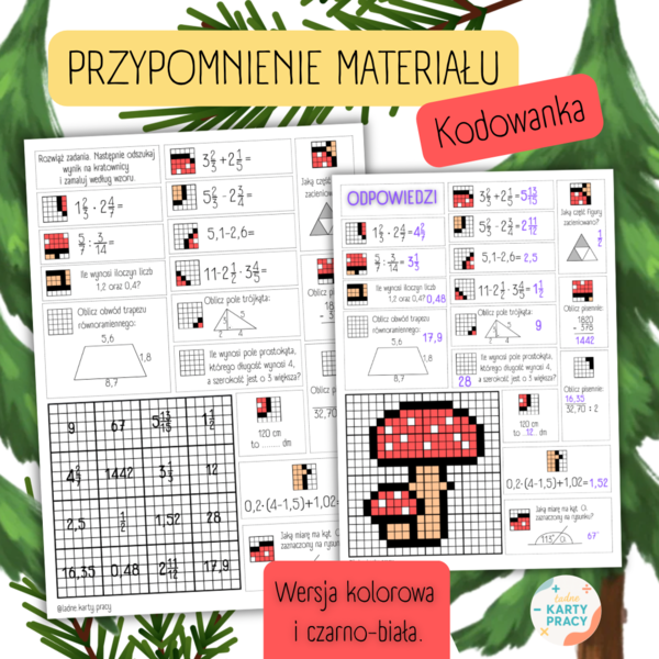 PRZYPOMNIENIE MATERIAŁU – kodowanka - 16 ZADAŃ - klasa 5/ klasa 6/ klasa7 / klasa8