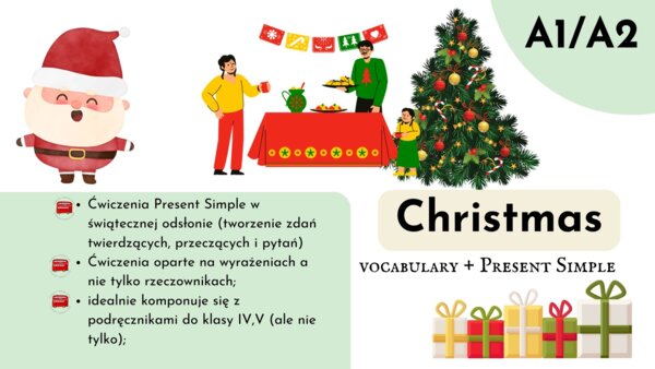 Christmas A1, A2- lekcja świąteczna + Present Simple, Brainy 4, Brainy 5, Together 4, Together 5, English Class A1