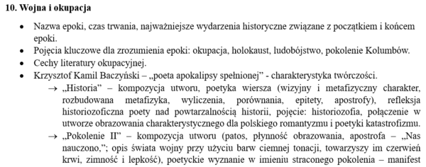 Matura 2025 - zestaw zagadnień
