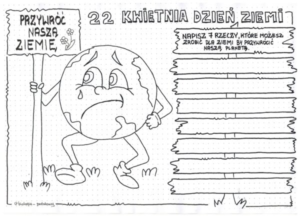 Dzień Ziemi - 22 kwietnia - Karta Pracy
