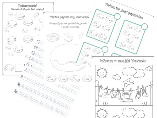Tłusty czwartek - karty pracy dla dzieci.