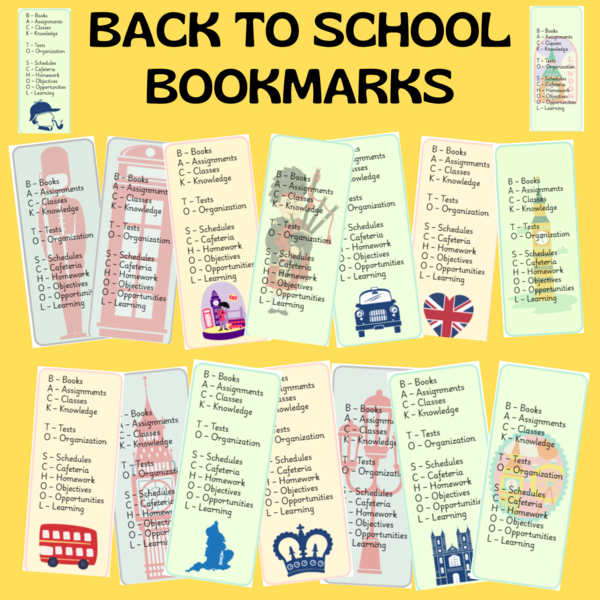 BACK TO SCHOOL BOOKMARKS