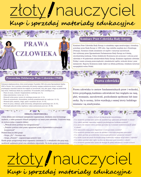 „Prawa człowieka” – kompletna lekcja dla szkoły ponadpodstawowej