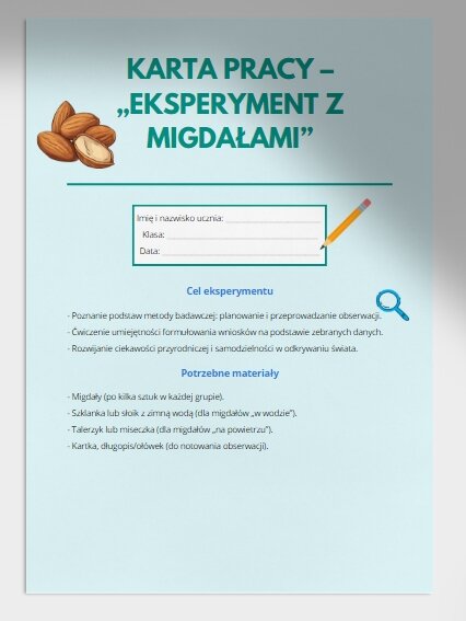 Karta pracy „Eksperyment z migdałami”