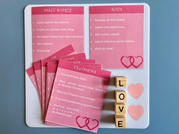 Literacki flirt - gra na walentynki