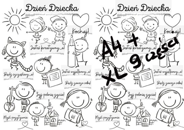 Plakat-kolorowanka - Dzień Dziecka