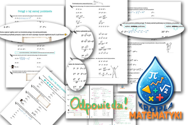 Mnożenie i dzielenie potęg o tej samej podstawie potęga potęgi wprowadzenie powtórka egzamin ósmoklasistu dociekanie IBL