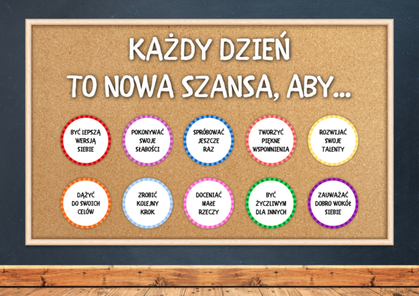 Każdy dzień to nowa szansa, aby... - motywacyjna gazetka szkolna