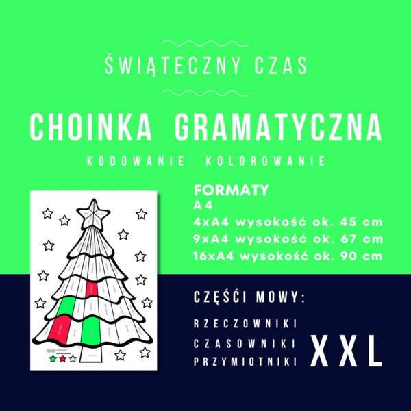 Choinka gramatyczna xxl - aktywizująca kolorowanka