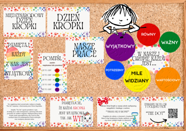 Dzień Kropki - Dekoracja - Gazetka + kod QR