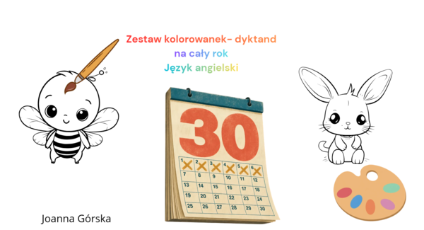 Angielskie kolorowanki-dyktanda