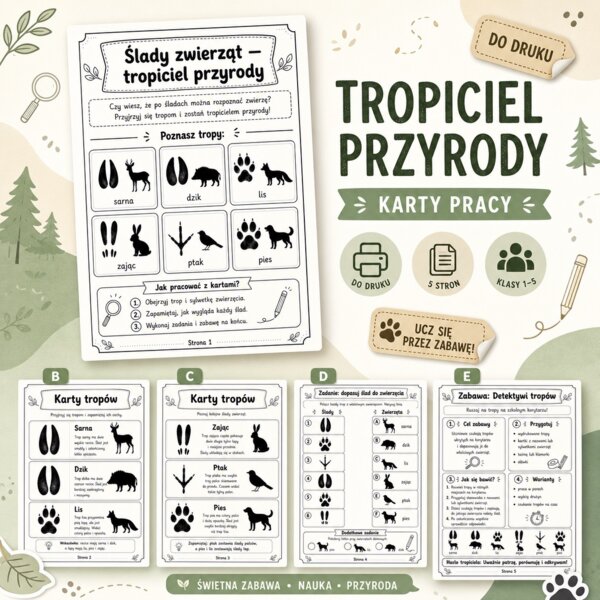Ślady zwierząt. Tropiciel przyrody