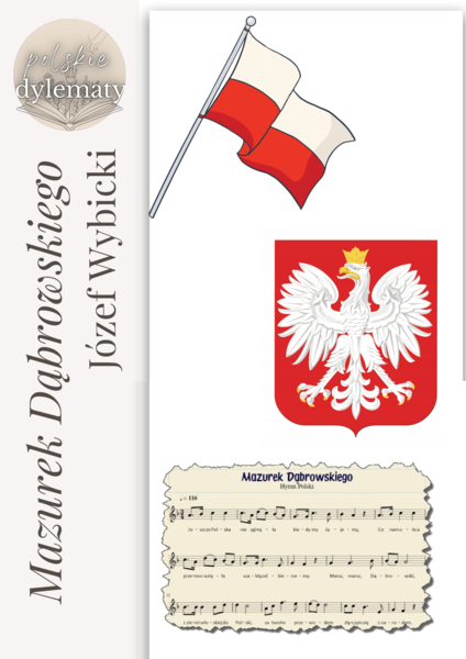 Mazurek Dąbrowskiego - Józef Wybicki (8 stron opracowania + test z odpowiedziami)