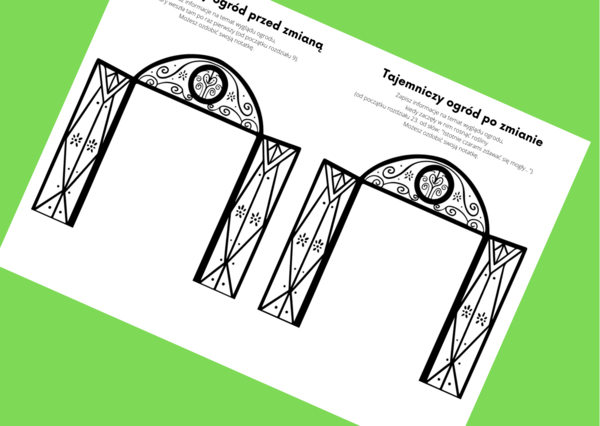 "Tajemniczy ogród" - karta pracy dotycząca opisu ogrodu