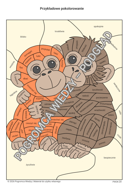 Małe serce -wielkie uczucia - karta pracy + klucz odpowiedzi