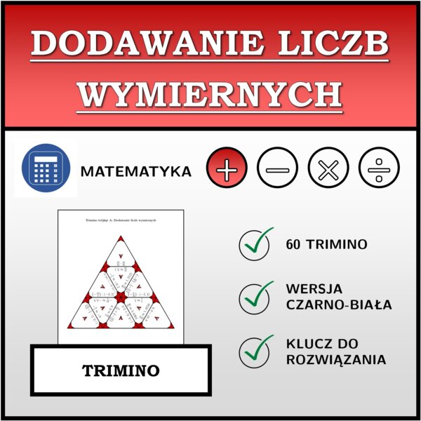 Trimino - Dodawanie liczb wymiernych | matematyka