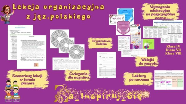 Scenariusz lekcji jęz. polskiego dla klas IV-VIII- lekcje na początek roku szkolnego