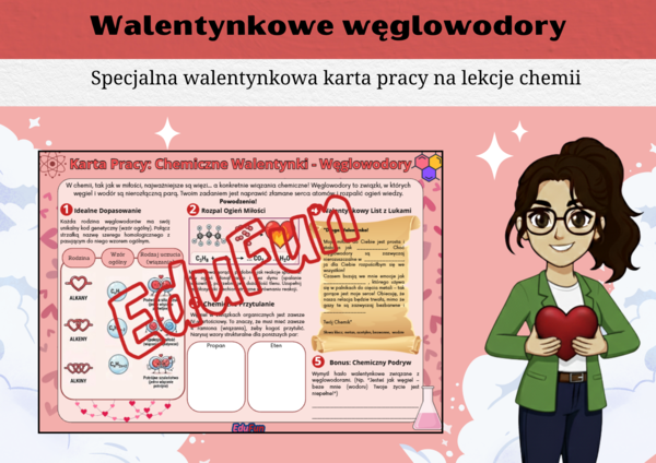 Węglowodory - karta pracy na Walentynki