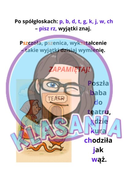 Wklejka- rz po spółgłoskach