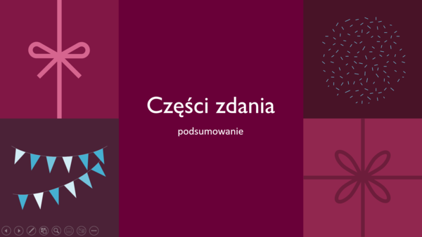 części zdania, składnia, pdf z omówieniem i zadaniami, gotowa lekcja